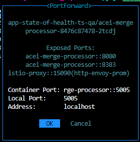 Port forwarding in k9s