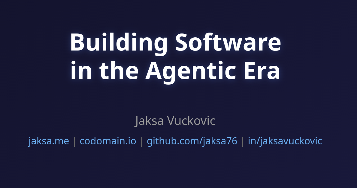 Building Software in the Agentic Era