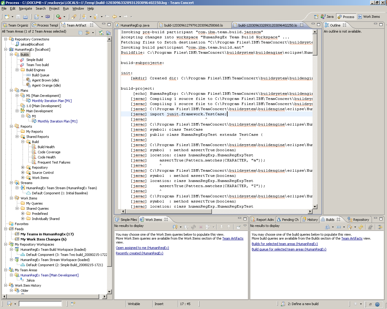 Screenshot of IBM Rational Jazz
